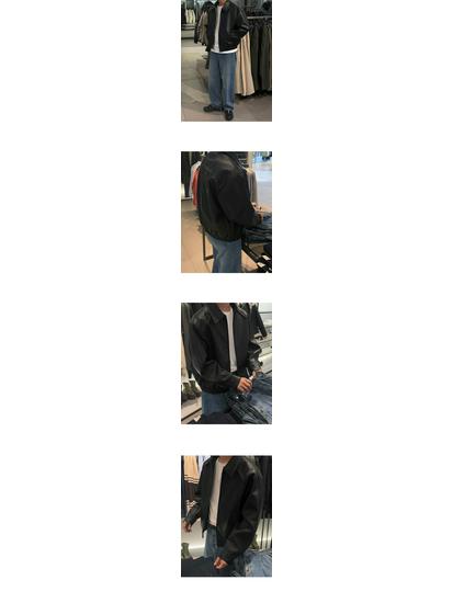 BJ Pánská Retro Podzimní Kožená Bunda - Ležérní, Pánská, Volný Střih, Korejský Styl pro do Práce s Límcem.