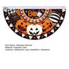Large Halloween Yard Backdrop Semi Circle Bunting Banner, Pumpkin Bat Porch Decor, Haunted House Party Decor Spooky Festive Hanging Flag for