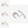Trendy Women's Geometric Shape Earrings And Ear Clips Set Plated Alloy Fashionable Street Style Accessories