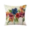 Pillow Linen Printed Pillow Cover Ins Plant Watercolor Printed Pillow Home Decoration Festival Fabric Cushion Bedside Backrest