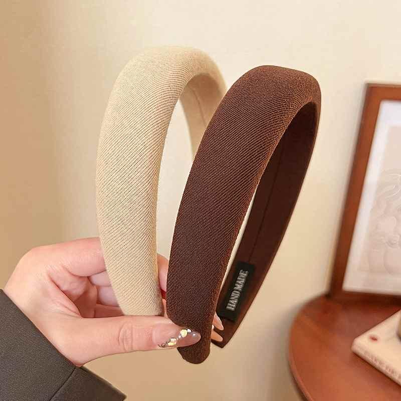 1/2/3/5pcs Wild Solid Color Sponge Headband for Women Fashion Girl Wash Face Wide Edge Simple Hair Band