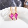 High-End European & American Zircon Heart Earrings – Colorful, Elegant Hoops, Clips & Dangles for Women