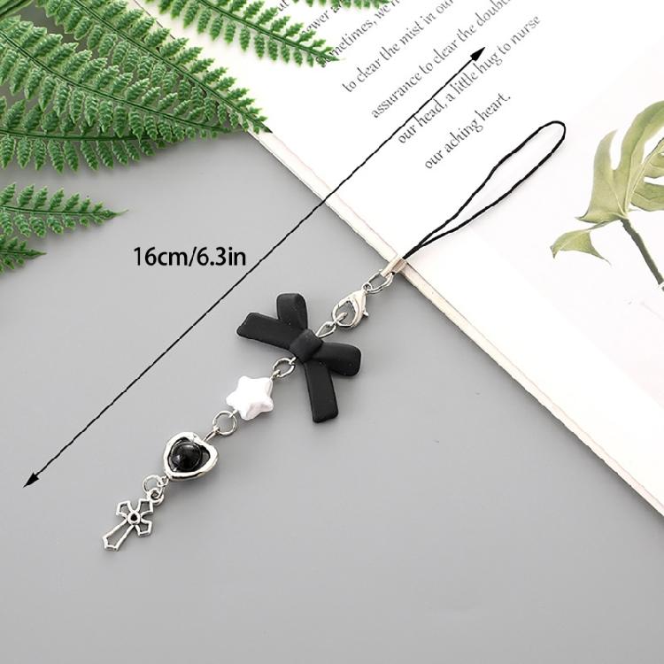 Řetízek na telefon Mašlička Korálkový popruh na telefon Odnímatelný přívěsek na klíče pro batoh