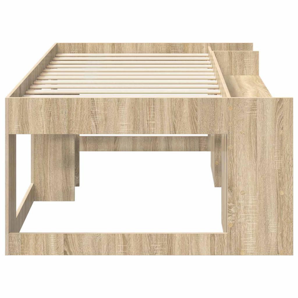 Kids Bed Frame with Storage Space Sonoma Oak 75 x 190 cm