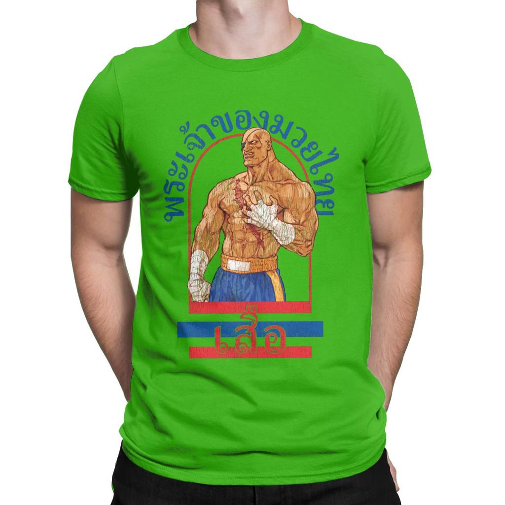 Sagat God Of Muay Thai Gym street fighter thai boxing Men's T Shirt Short Sleeve Crew Neck T-Shirt 100% Cotton Plus Size Tops