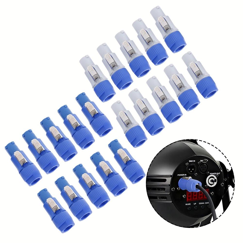 10PCS 3-Pin Power Con Connector Male Speaker Plug 3-Pin Chassis Adapter Male Power Connector 20A 250V AC Power Plug