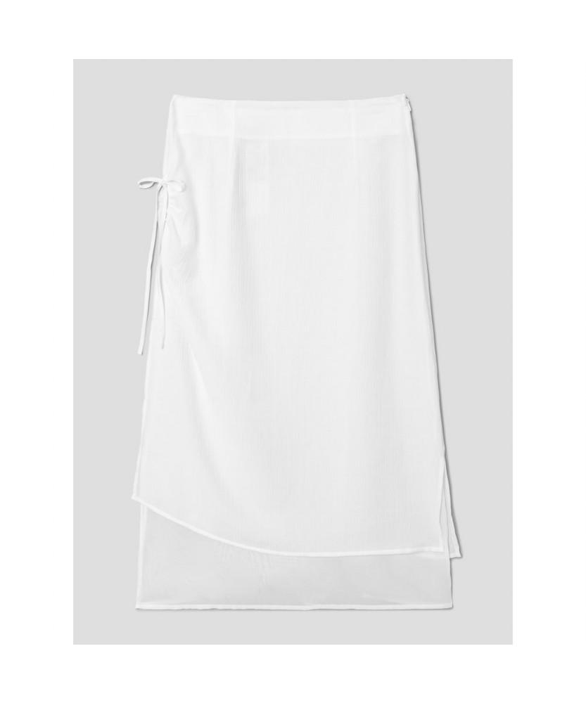 8SECONDS Sheer Layered Skirt (Solid) White