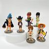 9Pcs Anime One Piece Zoro Sanji Luffy Chopper Brooke Nimi Cartoon Figures Doll Pvc Collection Car Decoration Model Toys Gift