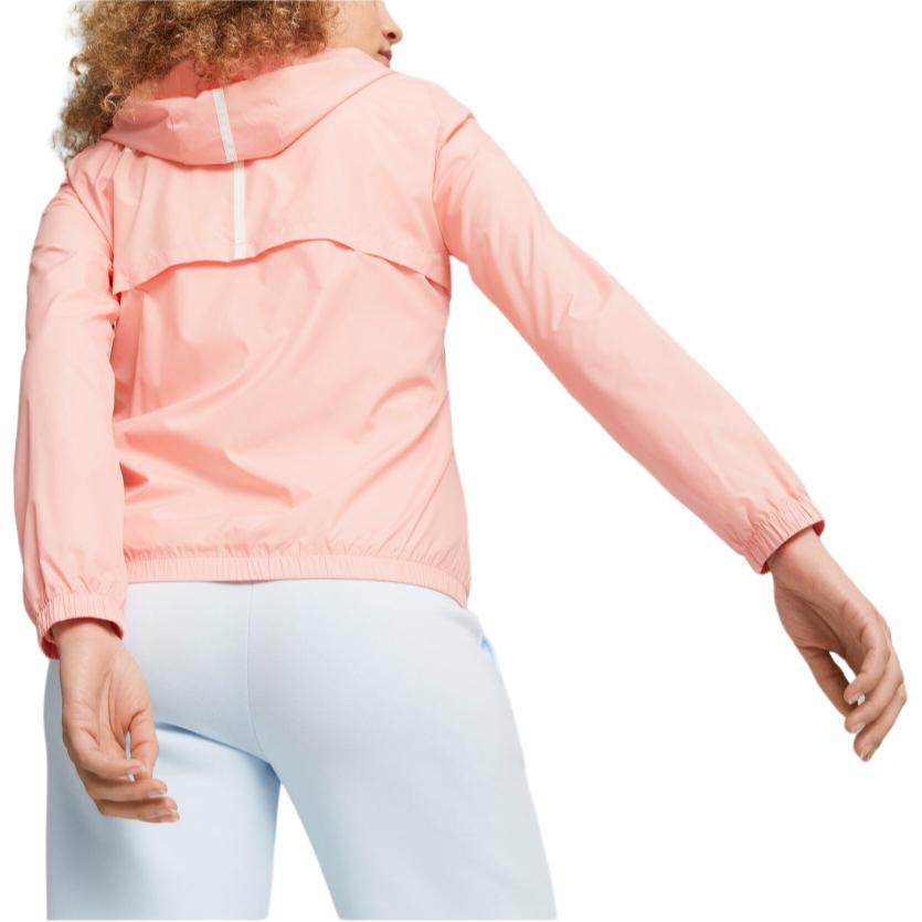 Puma Esswindjacke Logo-Print Outdoor Freizeit Sport Reißverschluss Kapuze Jacke Damenjacken Hellrosa 672909-63