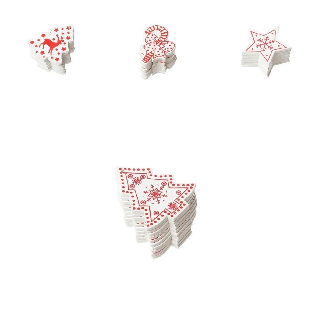 Charming 10pcs Wooden Christmas Tree Ornaments For Festive Home Decor