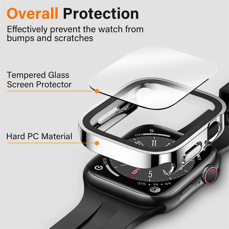 Waterproof Hard PC Screen Protector for Apple Watch 10 9 8 45mm 44mm 42mm 46mm 49mm Full Case Cover for IWatch Ultra 7 SE 6 5