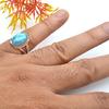 Natural Larimar Ring With Gemstone 925 Sterling Silver Ring Handmade Stone Solid Stone Jewelry for Women - 5.08 Gms