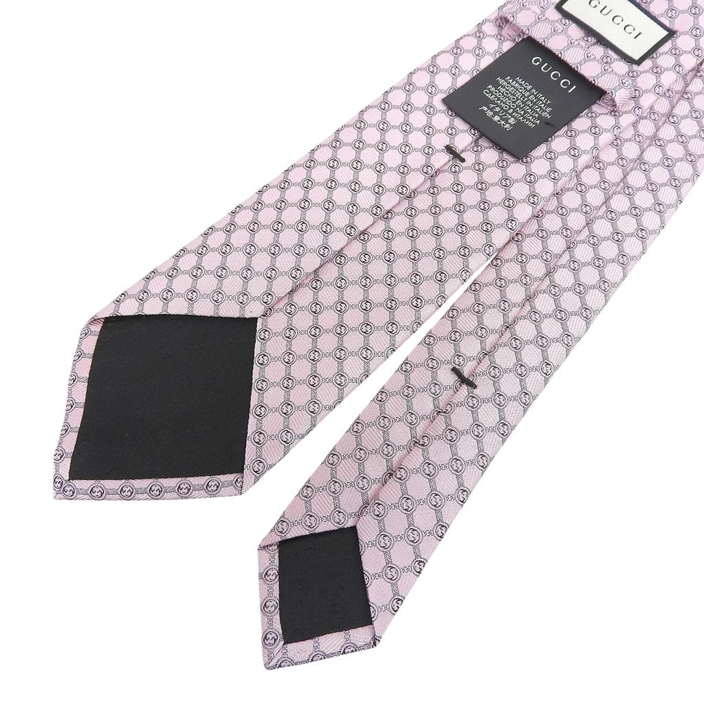 Pristine GUCCI tie GG Jacquard pink silk mens 386488 Used