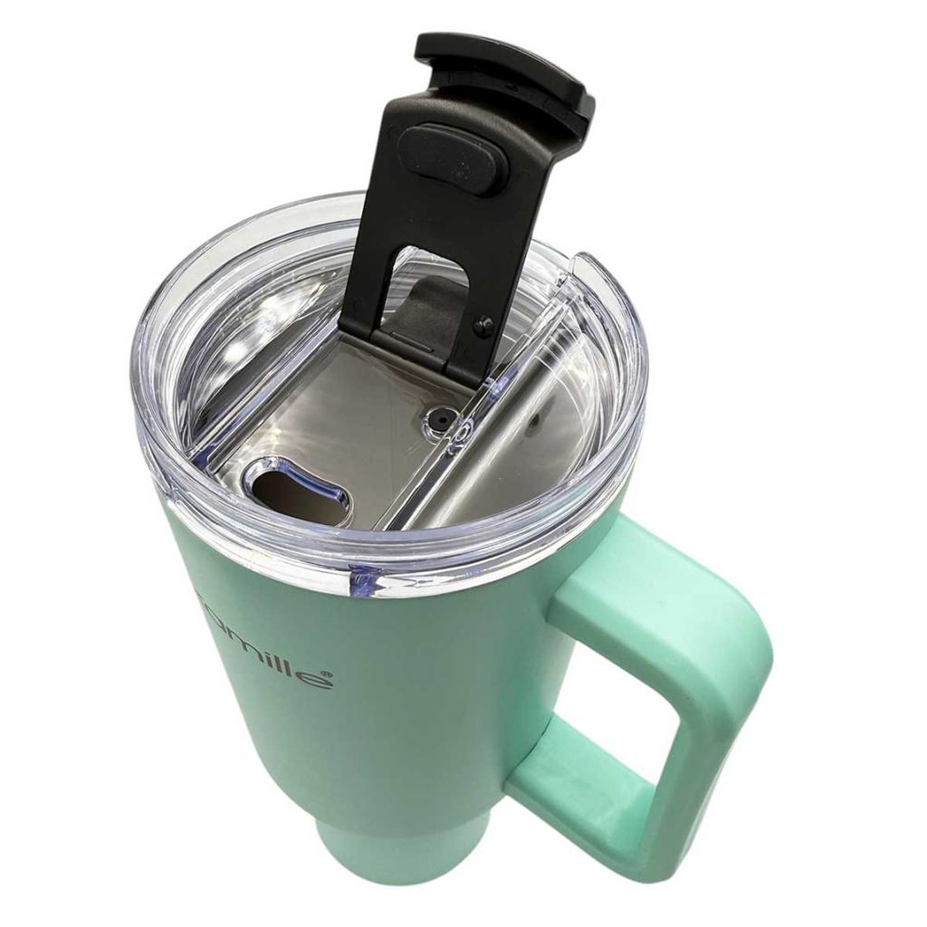 STEEL THERMAL MUG THERMOS 1200ml WITH HANDLE AND STRAW KM-2175