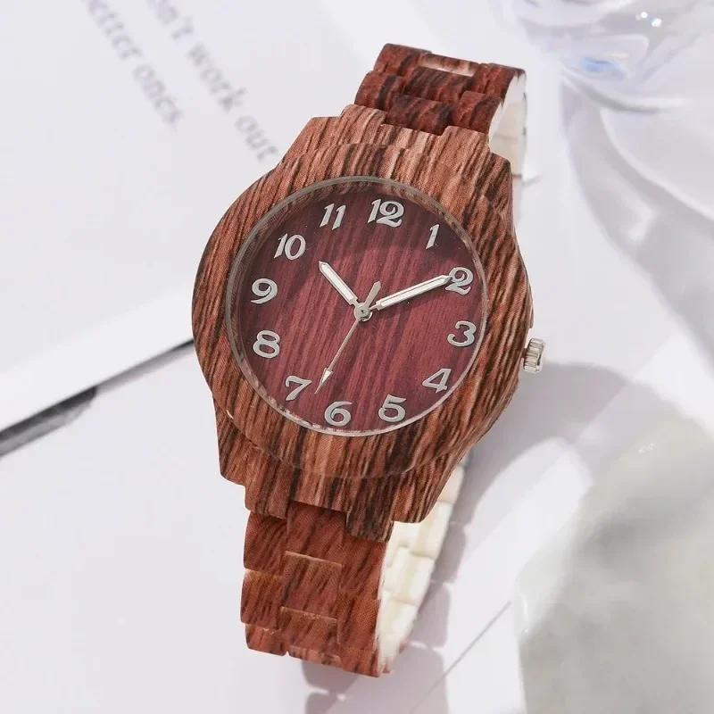 Luxury Watches Women Wood Grain Simple Quartz Wristwatch Ladies Simplicity Retro Men Design Clock Relogio Mujer Masculino Reloj