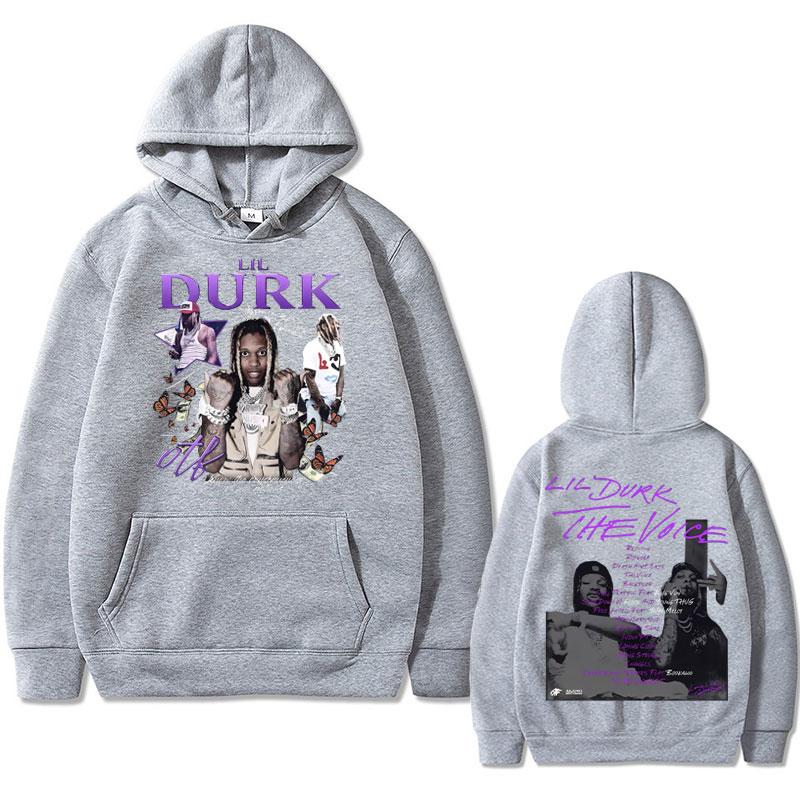 Rapper Lil Durk Grafikdruck Hoodie Herren Damen Hip Hop Mode Vintage Kapuzenpullover Herren Oversized Fleece Baumwolle Hoodies
