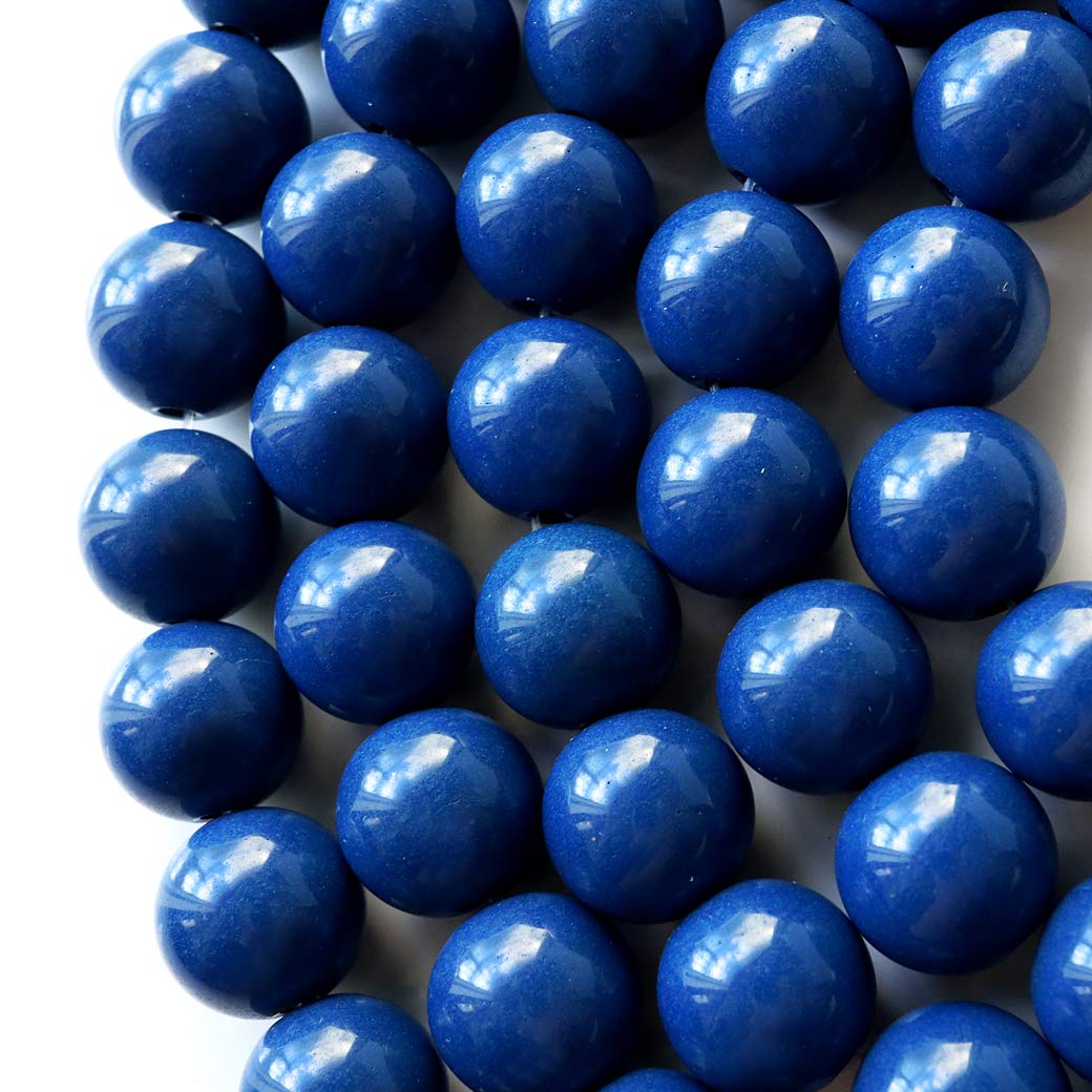 

[GOLD STONE] Blue Beitou Stone Strand, 40cm, from Taiwan, Negative Ion Measured, Radium Blue Hokutolite, 10mm