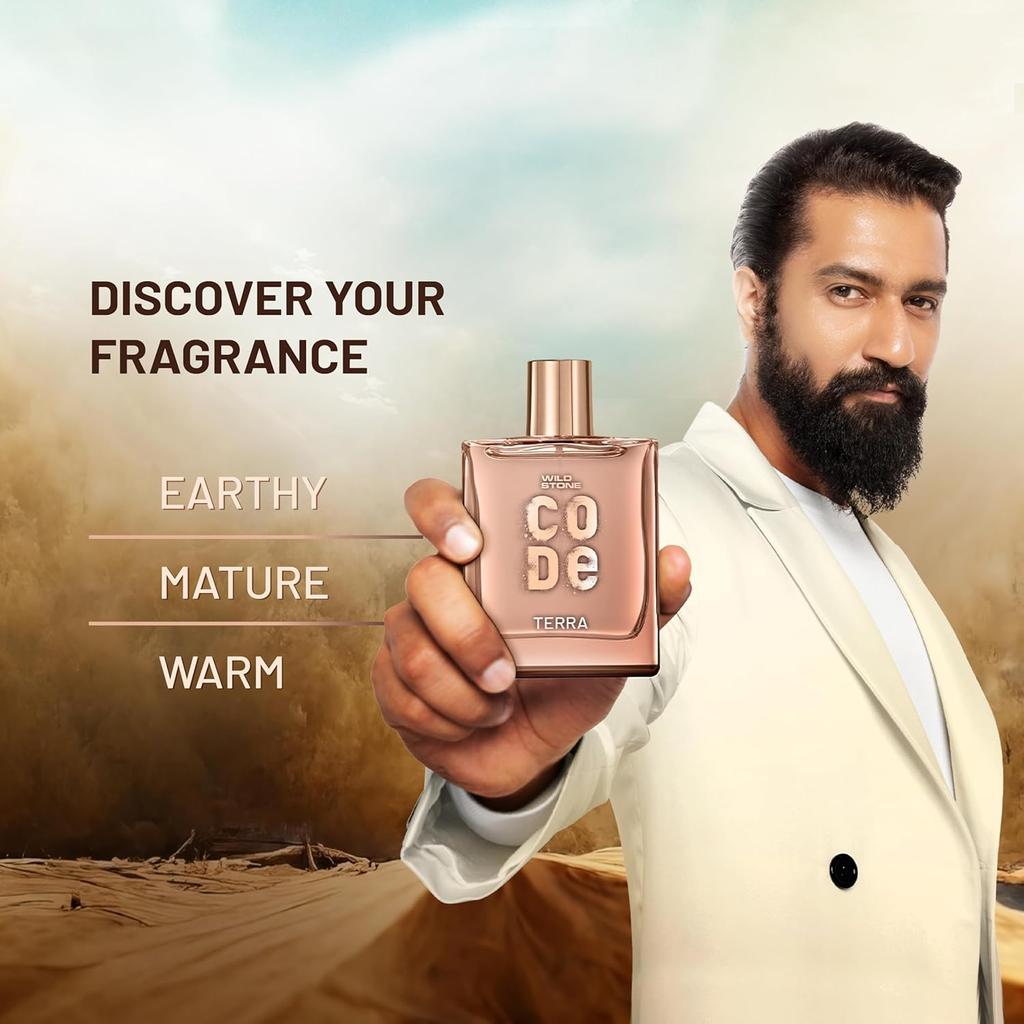 Wild Stone CODE Terra Eau De Parfum for Men, 100ml|Luxury Perfume with Long Lasting Smell for Classy, Maand Sleek Personalityture |for Men