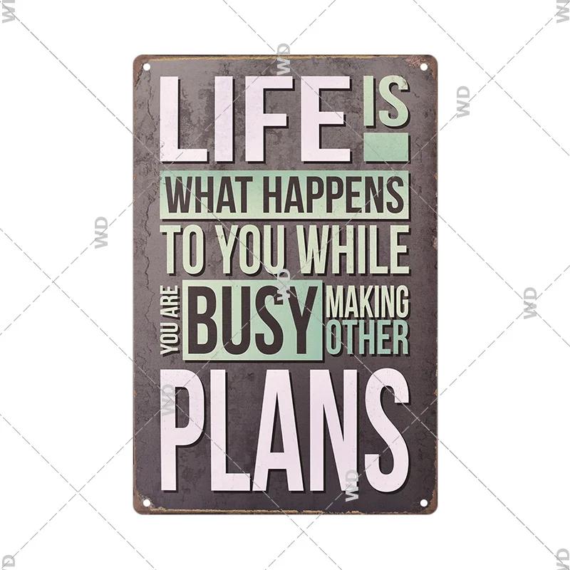 Retro Life Love Family Sentence Slogan Metal Tin Sign Vintage Metal Plaque Metal Wall Poster For Home Shop CoffeeWall Decor