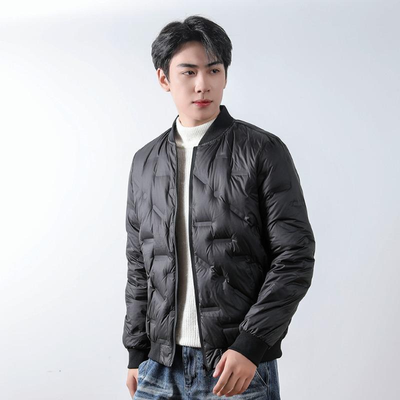 Men's 90 Down Jacket Pressed Glue Men's Stand-up Collar Winter Jacket Plus Size Baseball Jacket