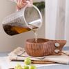 South American Walnut Coffee Cup with Finnish Design and Anti-Scald Acacia Wood Lanyard Handle