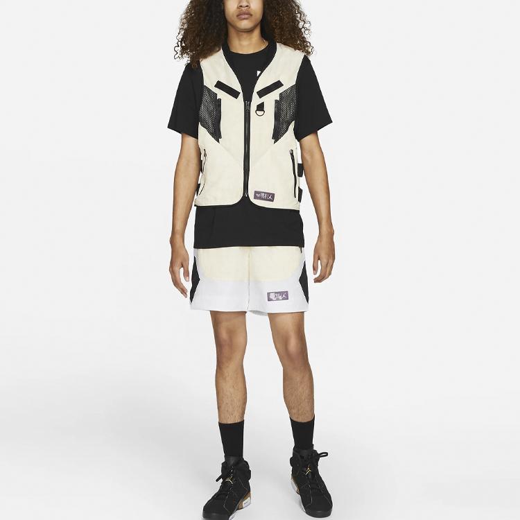 Jordan Woven Mesh Patchwork Breathable Utility Vest Men Vests Beach-Light-Yellow CZ4819-234