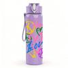 1PC Hope Love Peace Colorful Letter Print 750ml Color Plastic Sports Water Bottle Leakproof Flip Straw Lid Suitable for Sports Office Home Use