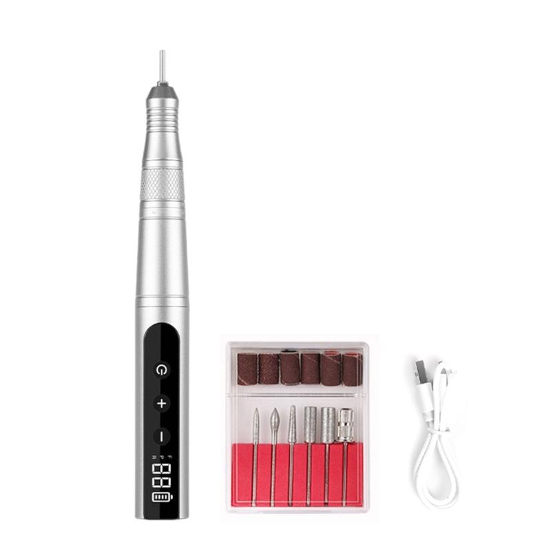 Electric Nails Drill Machine Rechargeable Nails Drill Professional Nails Drill Adjustable Speed for Acrylic Nails