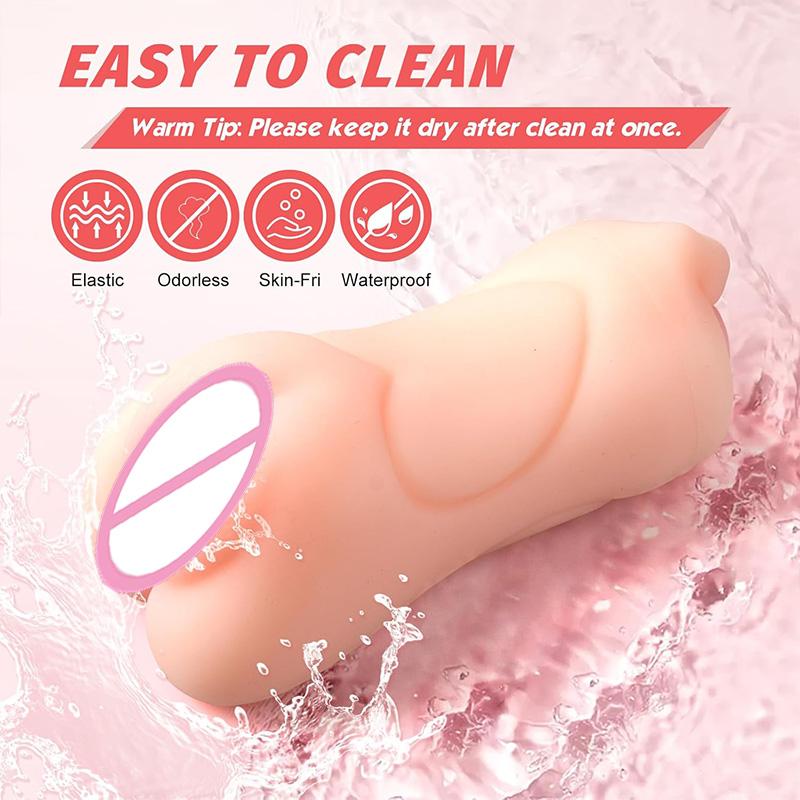 1/3 in 1 Male Masturbator Pocket Pussy 3D Textured Sex Toy with Realistic Vaginal Tight Anus Stroker