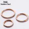 10pcs Stainless Steel Hoop Earrings Nose Ring for Women Piercing White Zircon Body Jewelry Round Nose Ring