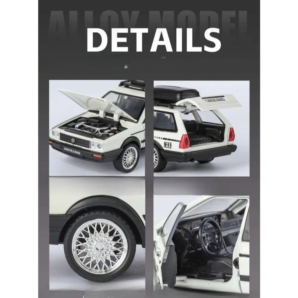 Diecast 1/32 VW SANTANA Wagon Alloy Car Model with Sound Light Children Boy Birthday Gift Toy Vehicles Miniature Voiture