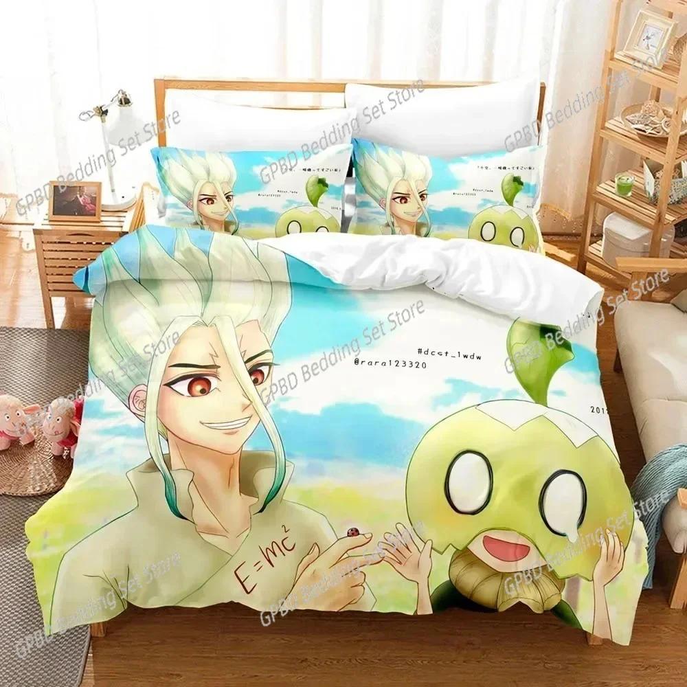 Luxury New 3D Print Dr.Stone Senku Bedding Set Boys Girls Twin Queen Size Duvet Cover Pillowcase Bed Adult Home Textileextile
