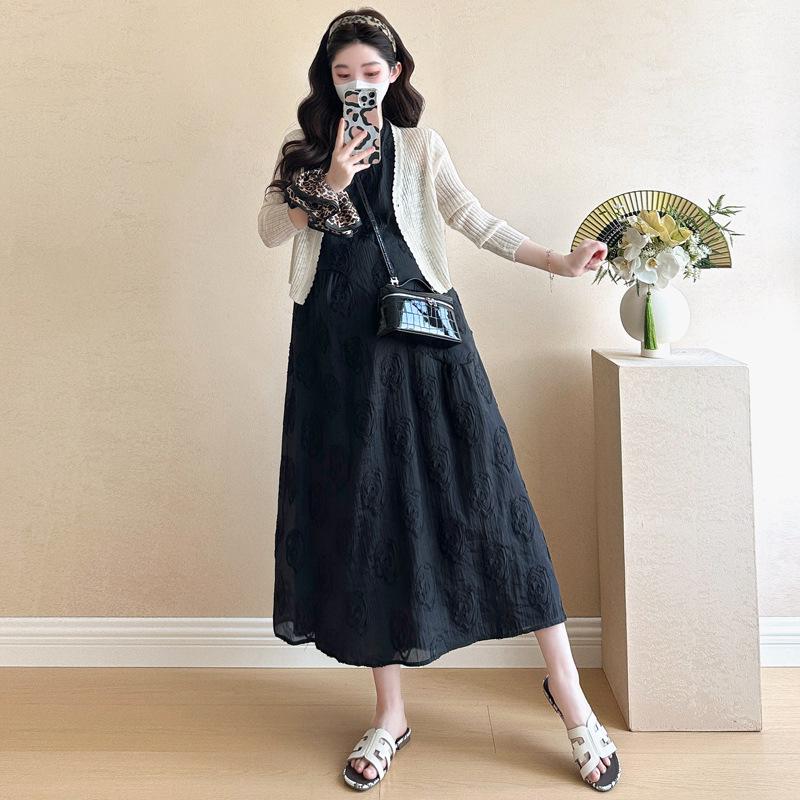 

2026 Early Spring Maternity Jacquard Dress & Sun Protection Cardigan Set 2XL