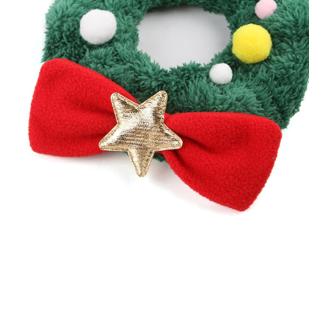 1Pc Christmas Dog Collar Christmas Plush Neck Scarf For Pet Plush Christmas Cat Collar Comfortable Adjustable Collars For Pet