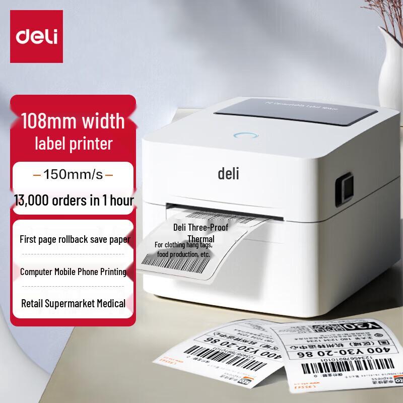 Deli 4-inch Wireless Bluetooth Thermal Label Printer