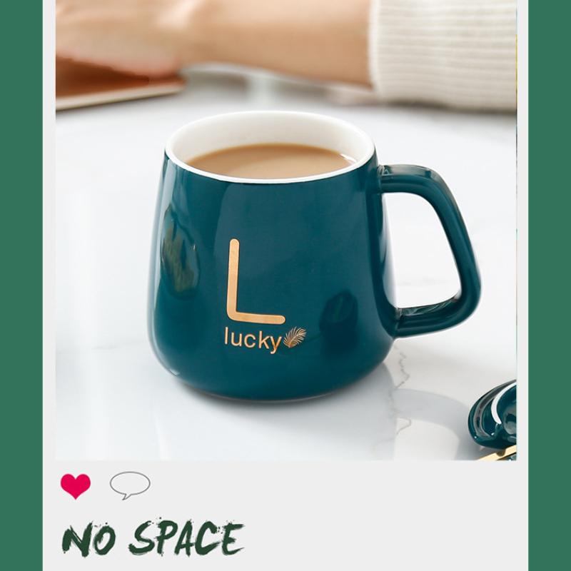 USB Aufladbarer Tassenwärmer Warme Suppentassen Kaffeetasse mit Deckel und Geschenkbox Aufbewahrungstaschen-Set Keramiktasse mit Edelstahllöffel Kaffeetassen