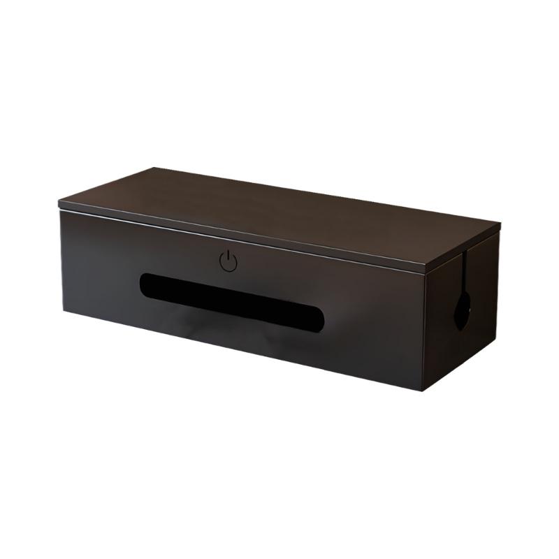 

Premium Carbon Steel Cord Storage Box With Flat Engineered Wood Lid For Home Office Use M