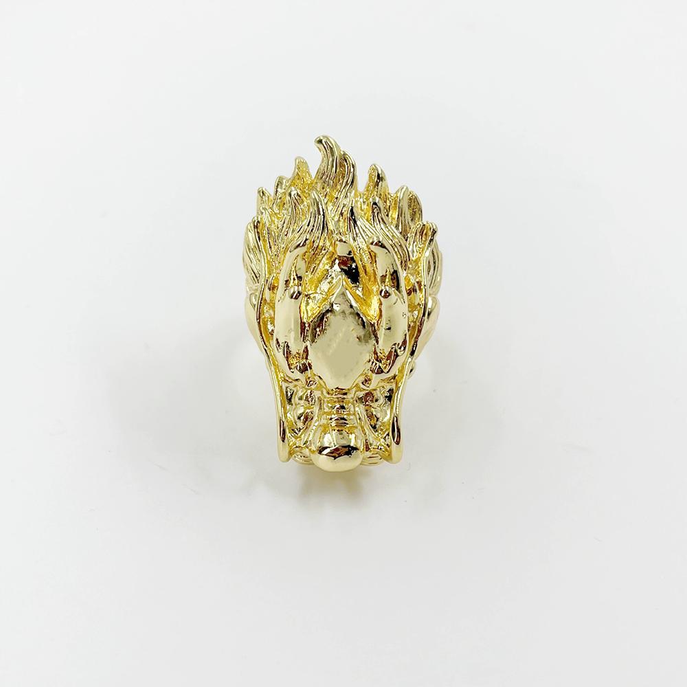 Punk Dragon Head Shape Personality Exaggerated Ring Men And Women Gold Opening Fashion Domineering Ring Jewelry