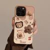 3D Cookie Bear Apple IPhone 16/17 Pro Max Leather Case for IPhone 13/15 Cute Lanyard
