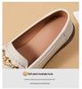 2023 Spring/Autumn Women's Casual Leather Slip-On Shoes with Metal Buckle - Soft Sole, Large Size, Comfort for Moms