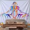 Dripping Paint Woman Meditation Tapestry Wall Hanging Abstract Fluid Art Decor for Bedroom Living Room