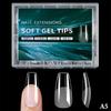 Luxury False Nail Tips Soft Gel Fingertip Semi-matte Capsules Almond French Coffin Full Cover Artificial Fake Nails Extension