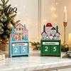 Christmas Countdown Calendar Blocks Desktop Advent with Movable Holiday Home Decor Ornaments Days Until Xmas Ornament for Office Wooden Holidays