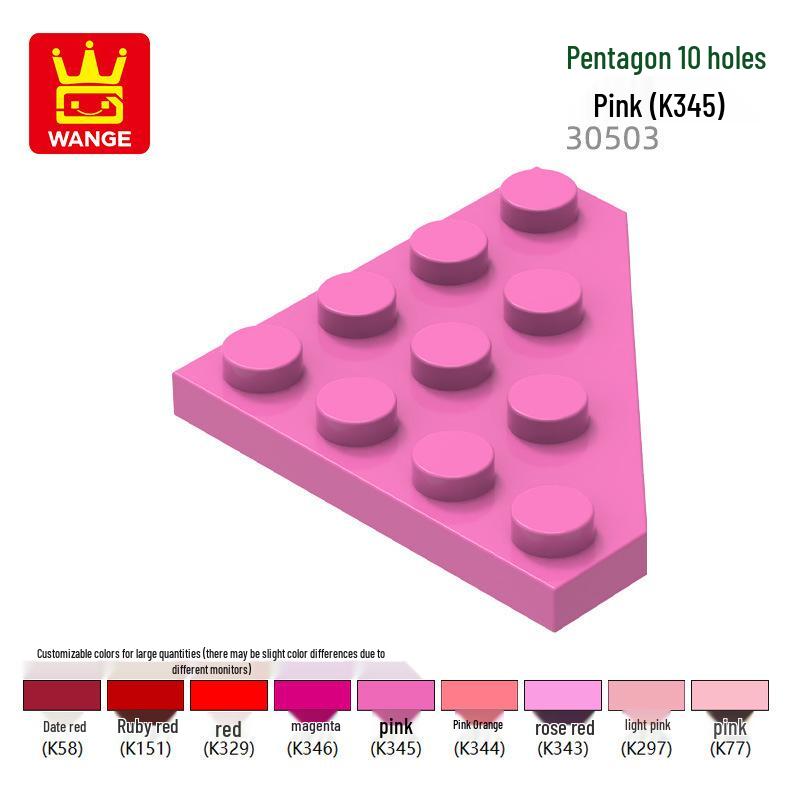 Wange Kejiao Small Particle Pentagon Building Blocks Set - 10 Hole Assembly Parts Toy. 0.1kg (~62 pcs)