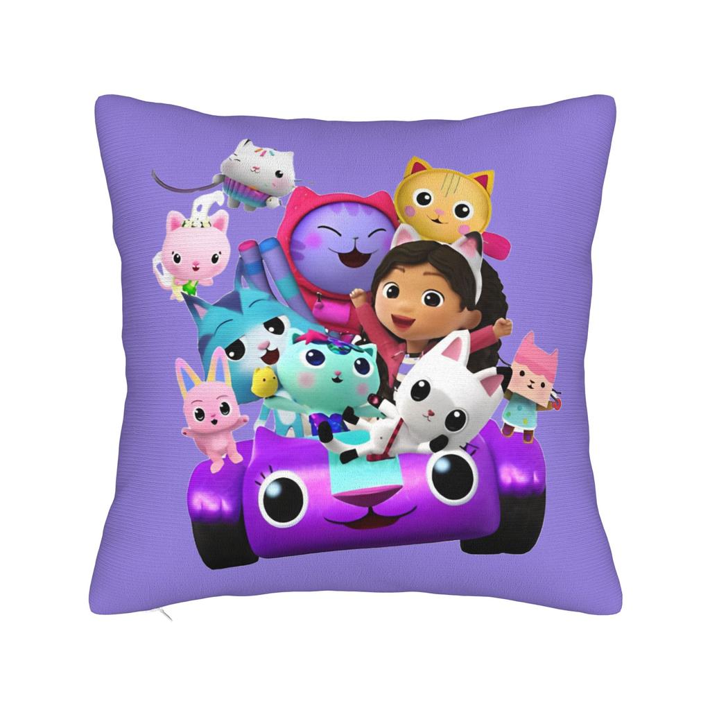 Gabby Dollhouse Cartoon Throw Pillow Cover Polyester Cushions for Sofa Funny Pillowcover Home Decor