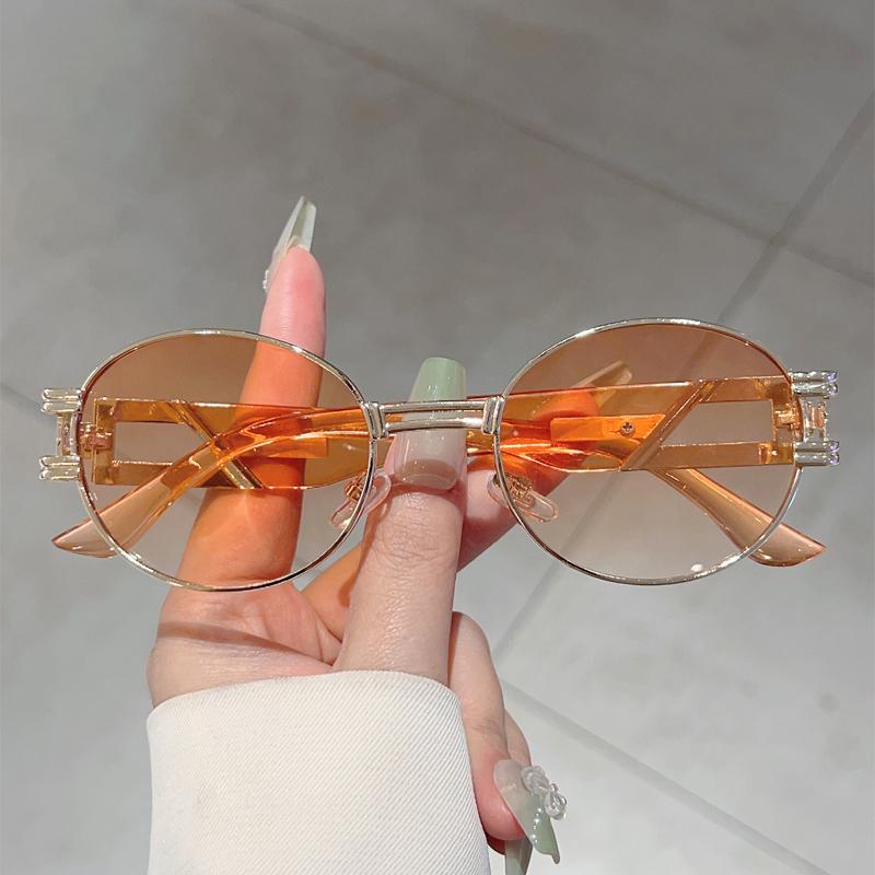 Vintege Oval Sunglasses Men New in Fashion Gradient Casual Shades Women Ins Trendy Brand Design Outdoor Decor Sun Glasses