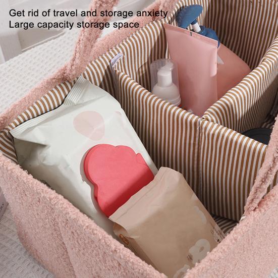 Baby Diaper Caddy Organizer Nursery Storage Basket Large Capacity Diaper Organizer with Adjustable Divider for Baby Essentials Wipes Toys