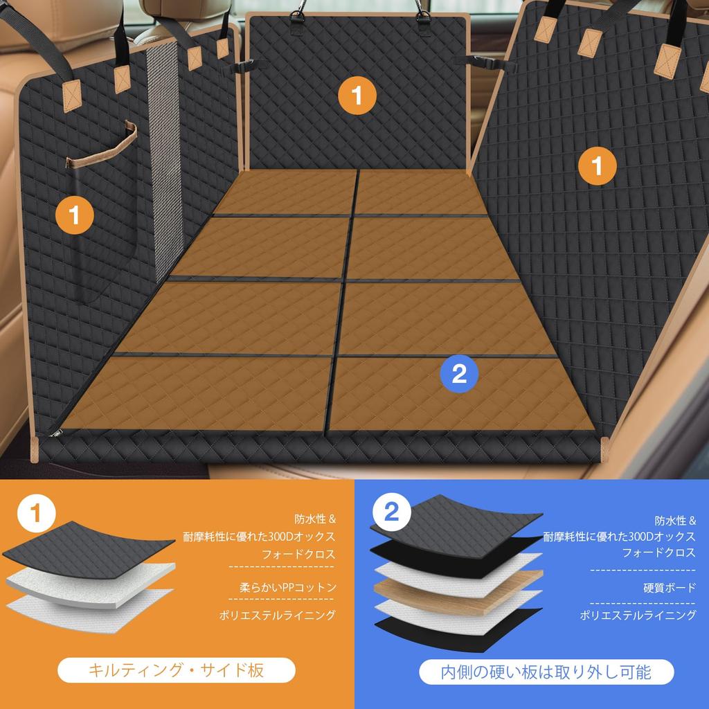 Hardboard Layers Seat Pet Car Seat Cover for Rear Pet Car Box with Visible Mesh Dog Car Seat Rear Compatible with Safety Storage Easy Foldable Fits