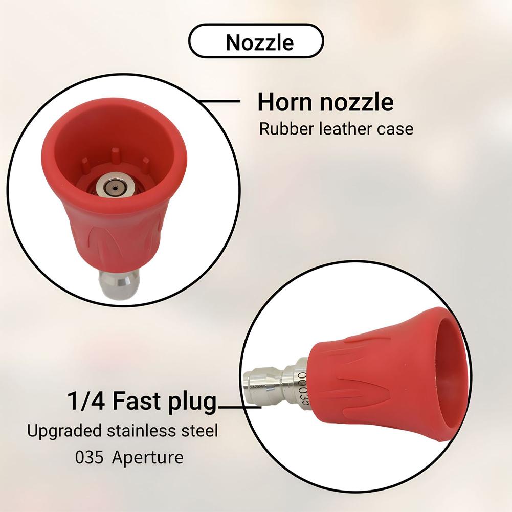 0° 15° 25° 40° Car Wash Rubber Sleeve Sector Nozzle Splash Proof Stainless Steel Nozzle High Pressure Water Nozzle Accessories