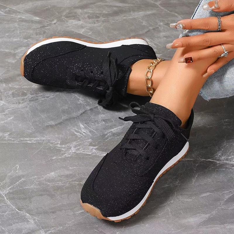 Fashion New Solid Colour Women Vulcanize Shoes Flat Lace Up Casual Ladies Sprot Shoes Shallow Walking Zapatillas Loafers Women Sneakers